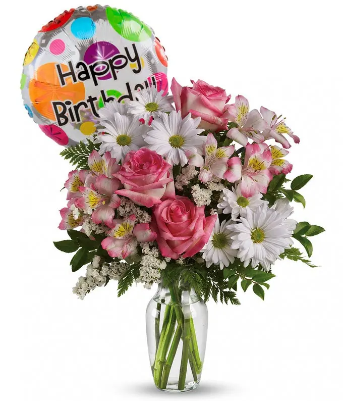 What a Treat Bouquet and Birthday Balloon Bundle from Send Flowers