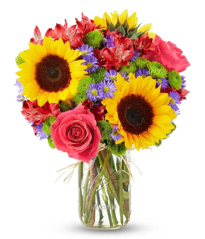 Fields of Gold Mason Jar bouquet from From You Flowers